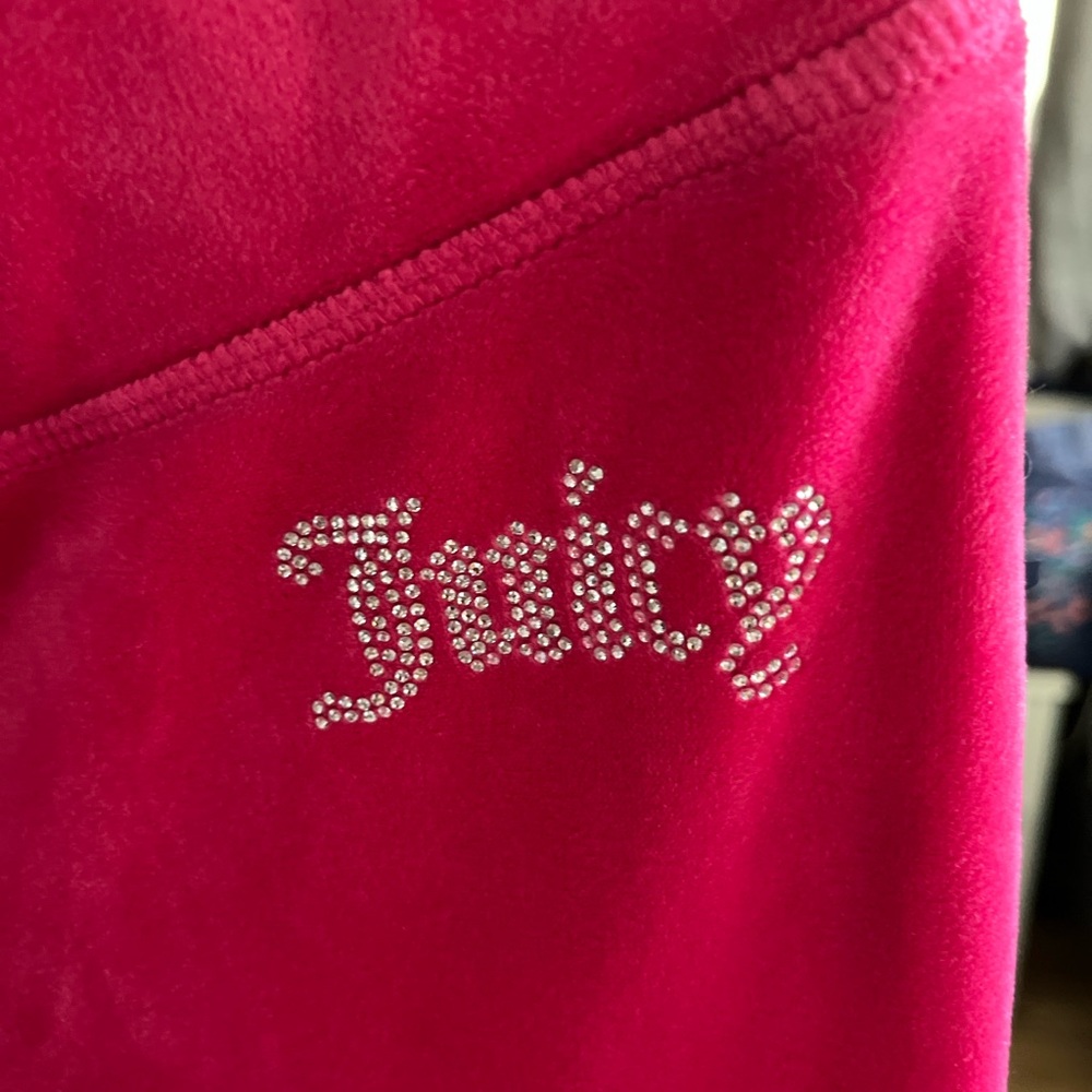 Juicy Couture Vibrant Pink Velour Velvet feel lounge pants
